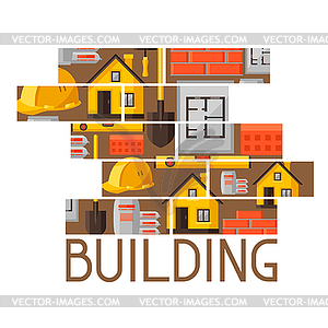 Industrial background design with housing - vector image