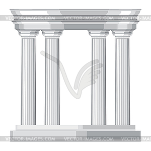 Дорического реалистично античный греческий храм с колоннами - графика в векторе