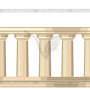 Бесшовные шаблон с дорический античного греческого колоннады - стоковый векторный клипарт