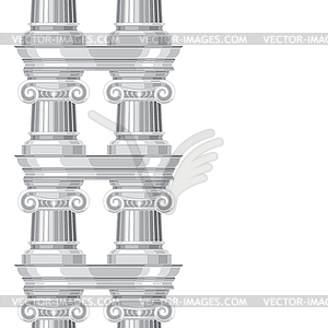 Seamless pattern with ionic antique greek colonnade - vector image