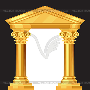 Corinthian realistic antique greek temple with - vector image