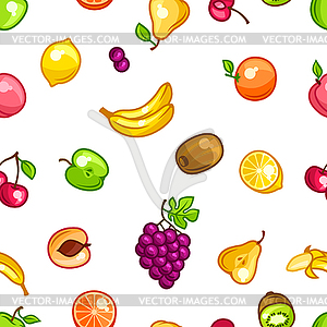 Seamless pattern with stylized fresh ripe fruits - vector EPS clipart