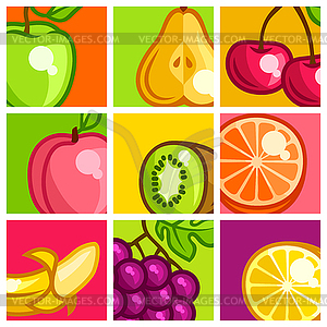 Background design with stylized fresh ripe fruits - royalty-free vector image