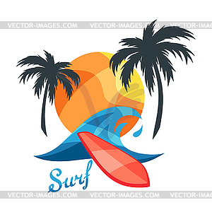 Bright surfing or print for t-shirts - vector clipart