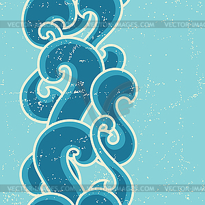 Grunge retro seamless pattern with abstract curly - vector clip art