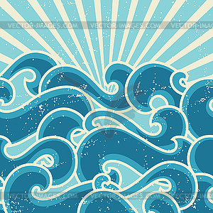 Гранж ретро фон с абстрактными волнами фигурные - изображение в векторном виде