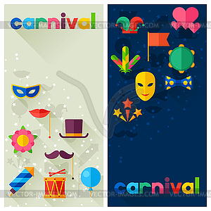 Празднование праздничные баннеры с карнавала плоской значок - векторное графическое изображение