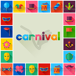 Celebration festive background with carnival flat - vector clip art