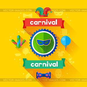 Celebration festive background with carnival flat - vector image