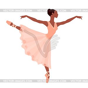 Stylized silhouette of ballerina in dress - vector clipart