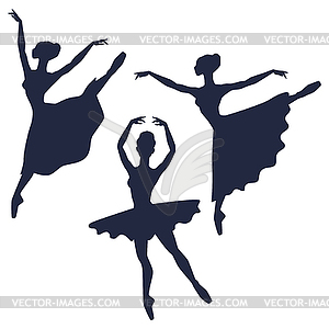 Set of ballerinas silhouettes - vector clip art