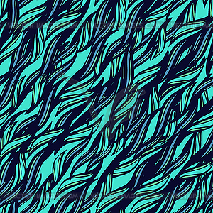 Seamless pattern with abstract waves stylized grass - vector image