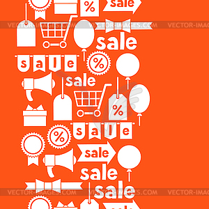 Seamless pattern with sale and shopping icons desig - vector clipart