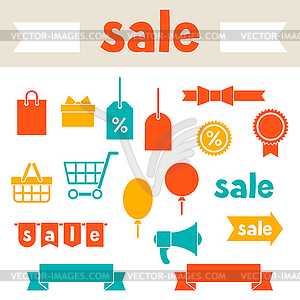 Sale and shopping icons various design elements - vector clipart