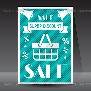 Sale and shopping flyer advertising poster design - vector clip art