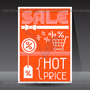 Sale and shopping flyer advertising poster design - vector clipart