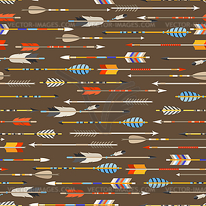 Ethnic seamless pattern with indian arrows in nativ - vector image