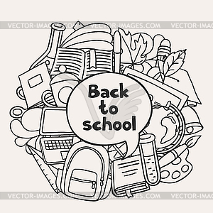 Back to school background with education doodles - vector clipart
