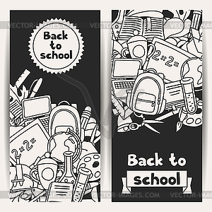 Back to school background with education doodles - vector image