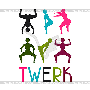 Twerk and booty dance background for dancing studio - vector image