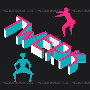 Twerk and booty dance background for dancing studio - vector clip art
