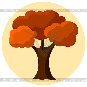 Autumn background design with abstract stylized tree - vector clipart