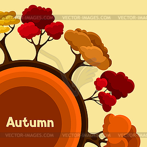 Autumn background design with abstract stylized - vector clip art