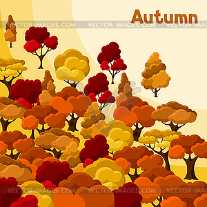 Autumn background design with abstract stylized - vector image