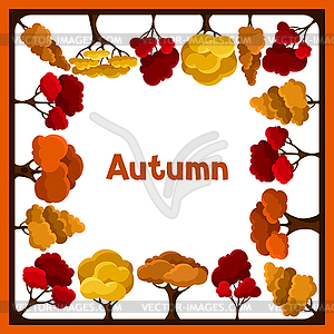 Autumn background design with abstract stylized - vector image