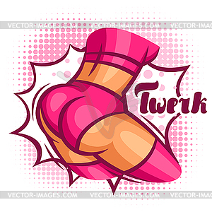 Twerk and booty dance for dancing studio - vector image