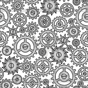 Steampunk seamless pattern of metal gears in - vector image