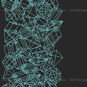 Бесшовные с геометрическими кристаллов и - векторный графический клипарт