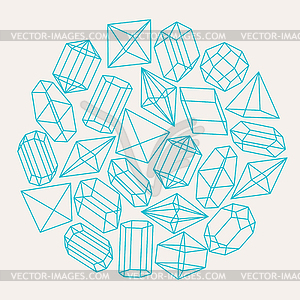 Abstract background with geometric crystals and - royalty-free vector clipart