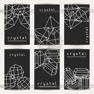 Set of business cards with geometric crystals and - vector clipart