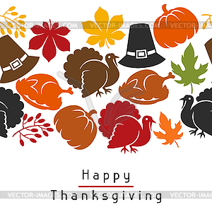 Happy Thanksgiving Day seamless pattern with holida - vector image