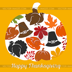 Happy Thanksgiving Day card design with holiday - vector image