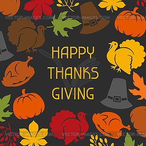 Happy Thanksgiving Day card design with holiday - vector clipart / vector image