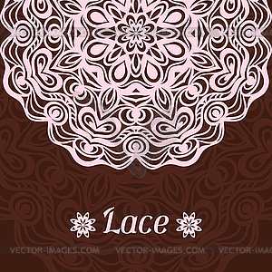 Background with ornamental round lace doily - vector image