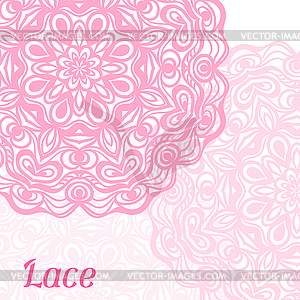 Background with ornamental round lace doily - royalty-free vector image