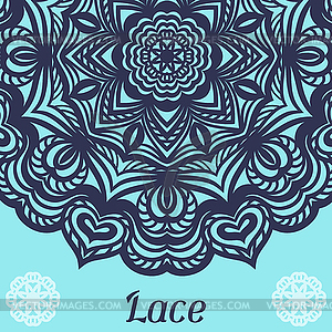 Background with ornamental round lace doily - vector image