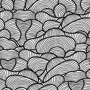 Seamless pattern with waves line art - vector clip art