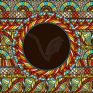 Ethnic round pattern with ornament - vector clipart