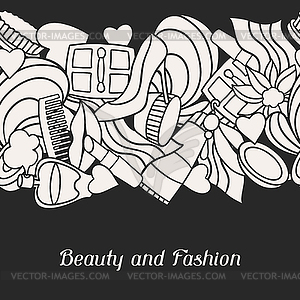 Beauty and fashion seamless pattern with cosmetic - vector clipart