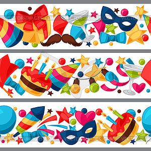 Carnival show and party seamless pattern with - vector clipart