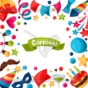 Carnival show and party greeting card with - vector clip art