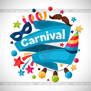 Carnival show and party greeting card with - vector image