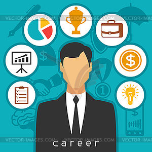 Career business and finance concept of flat icons i - vector image