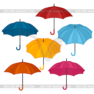 Set of abstract color umbrellas - vector clipart