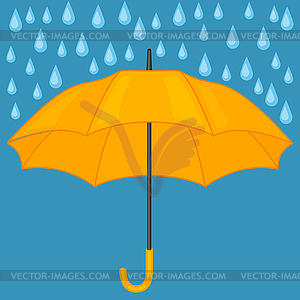 Abstract background with colored umbrella and rain - vector clip art