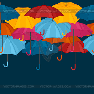 Seamless pattern with colored umbrellas for - color vector clipart